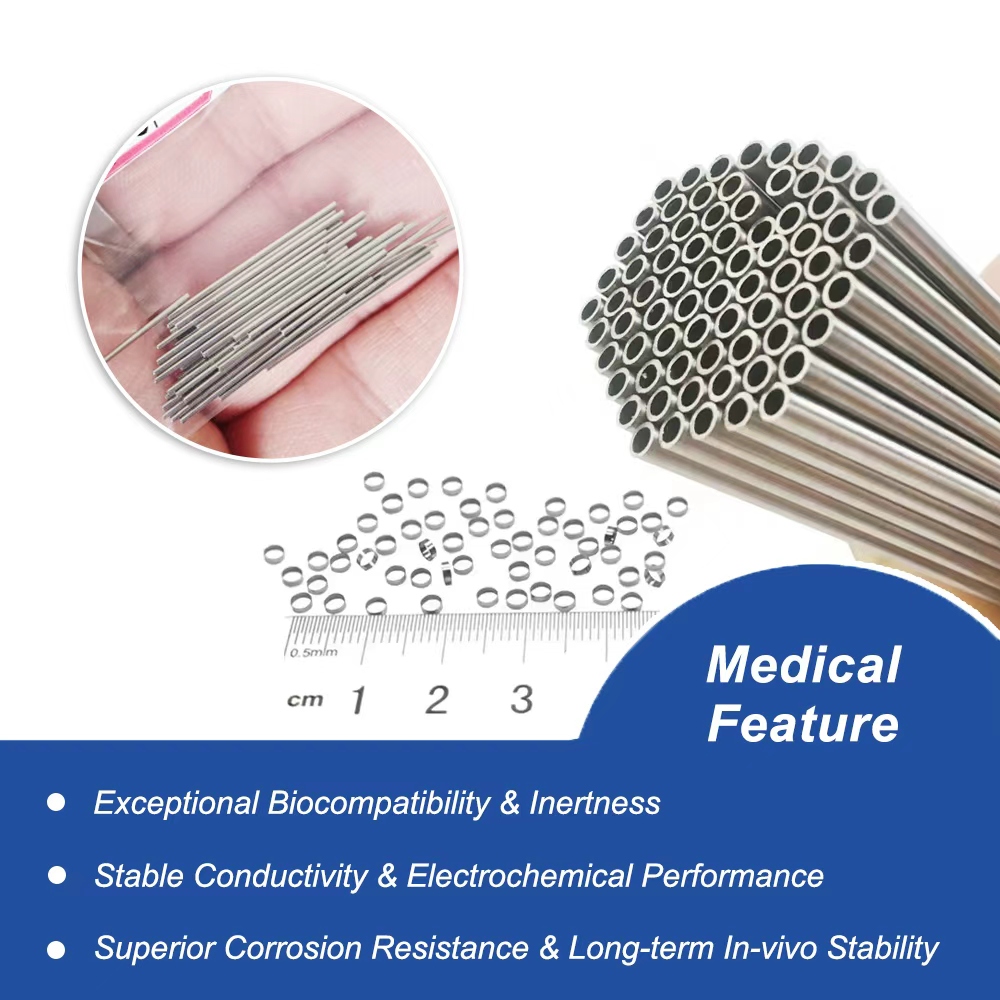 Premium Platinum Iridium Pt-Ir Capillary Tubing for Catheter Marker Bands & Stents